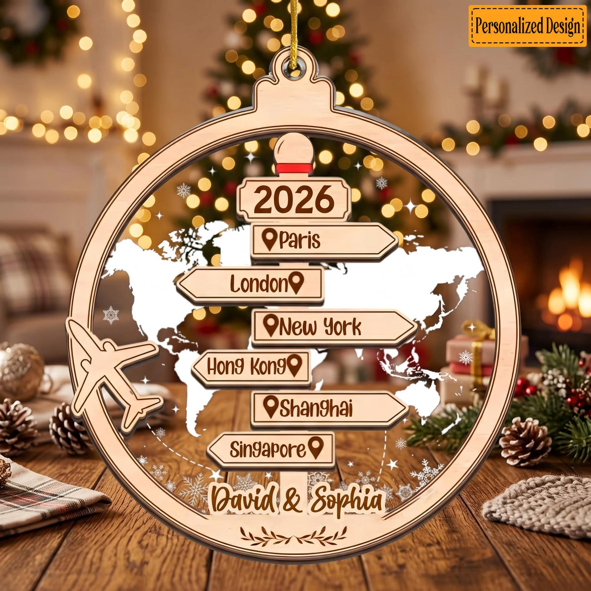 Adventure Is Worthwhile Personalized Ornament, Gift For Adventure Travel Lovers