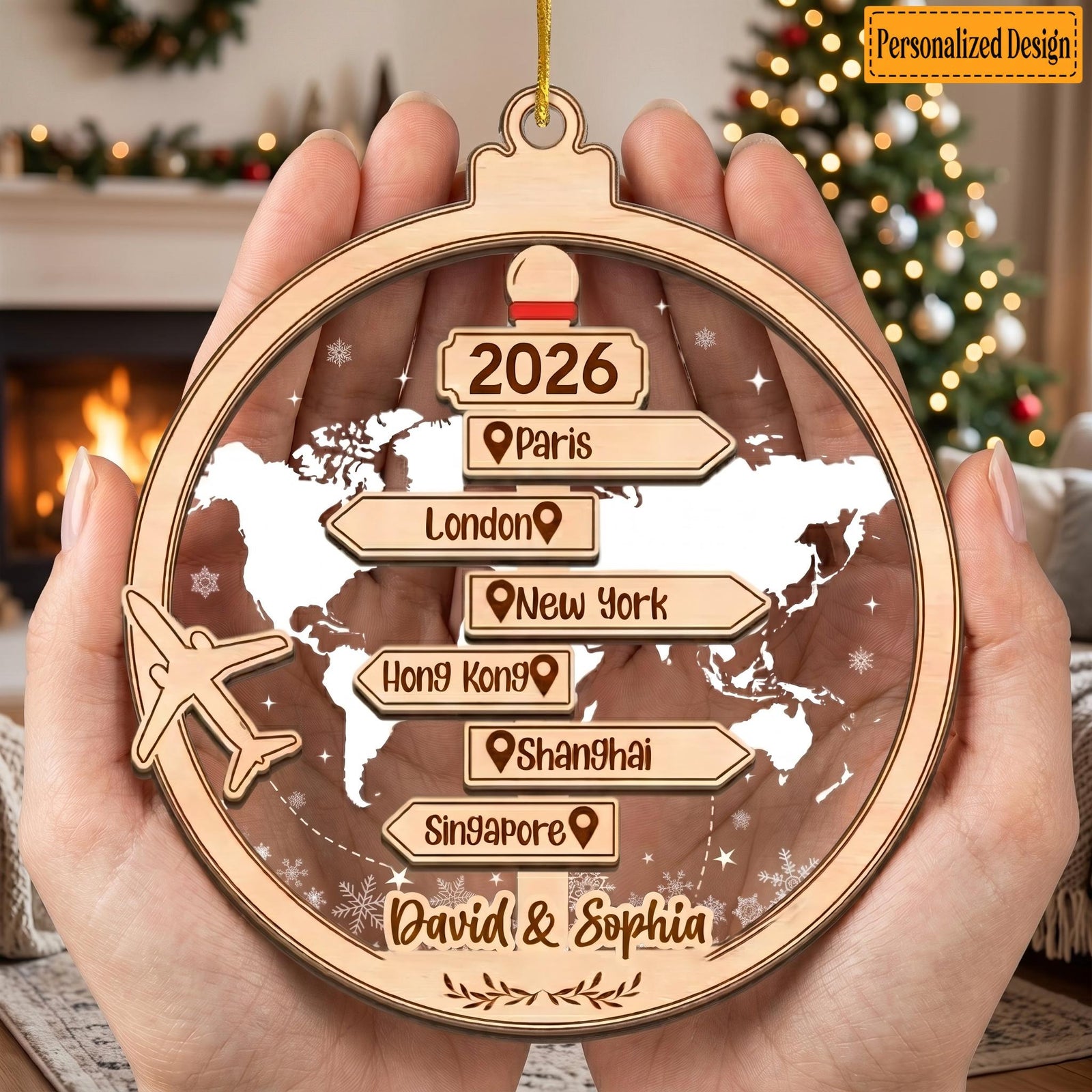 Adventure Is Worthwhile Personalized Ornament, Gift For Adventure Travel Lovers