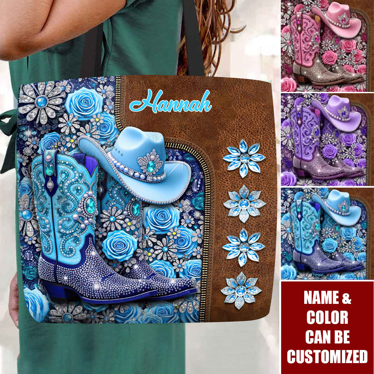 Beautiful Cowgirl Boots - Personalized Cowgirl Tote Bag
