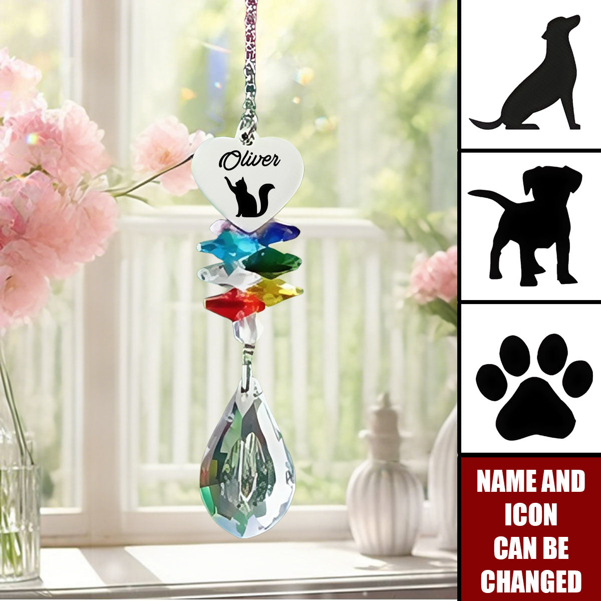 Rainbow Bridge Pet - Personalized Suncatcher Ornament, Pet Memorial Gifts