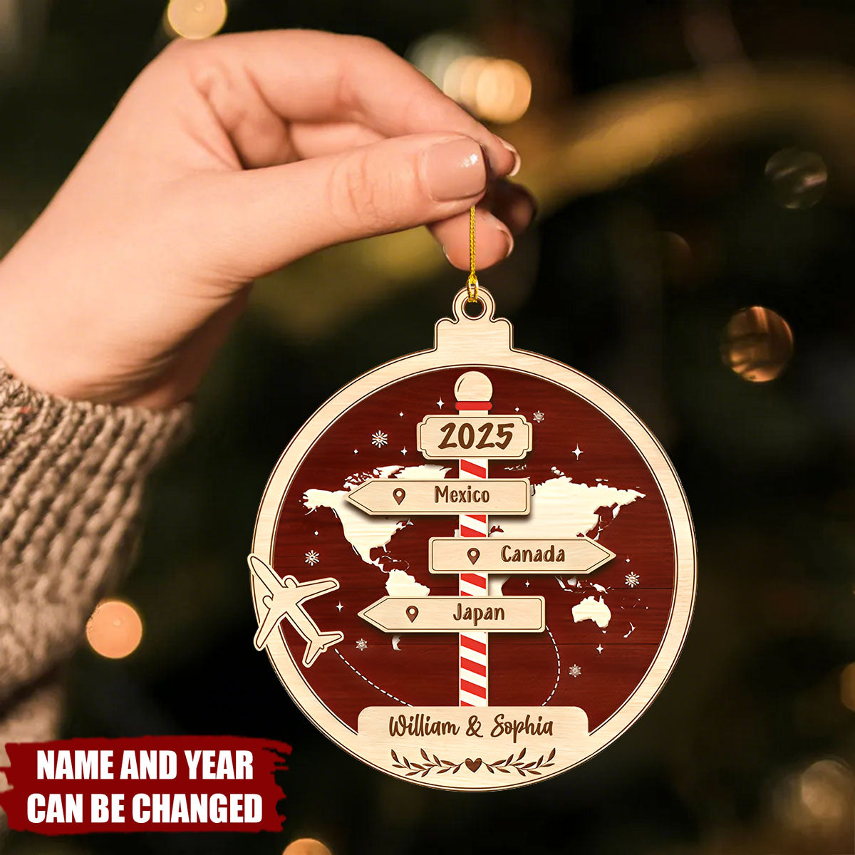 Adventure Is Worthwhile - Personalized Acrylic Flat Ornament, Gift For Adventure Travel Lovers