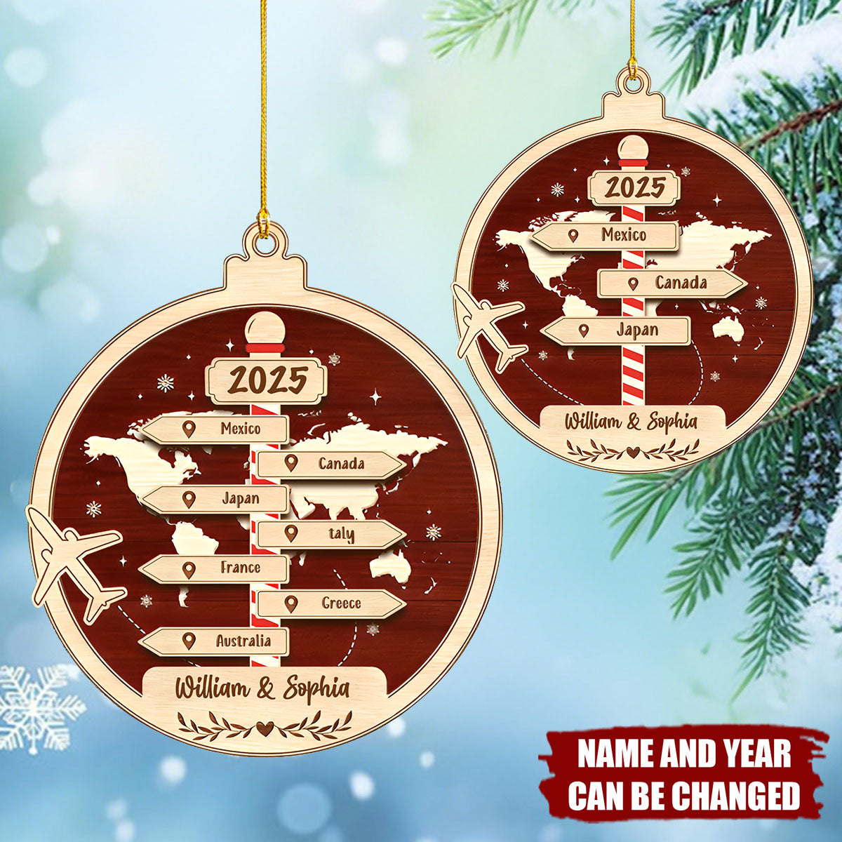 Adventure Is Worthwhile - Personalized Acrylic Flat Ornament, Gift For Adventure Travel Lovers