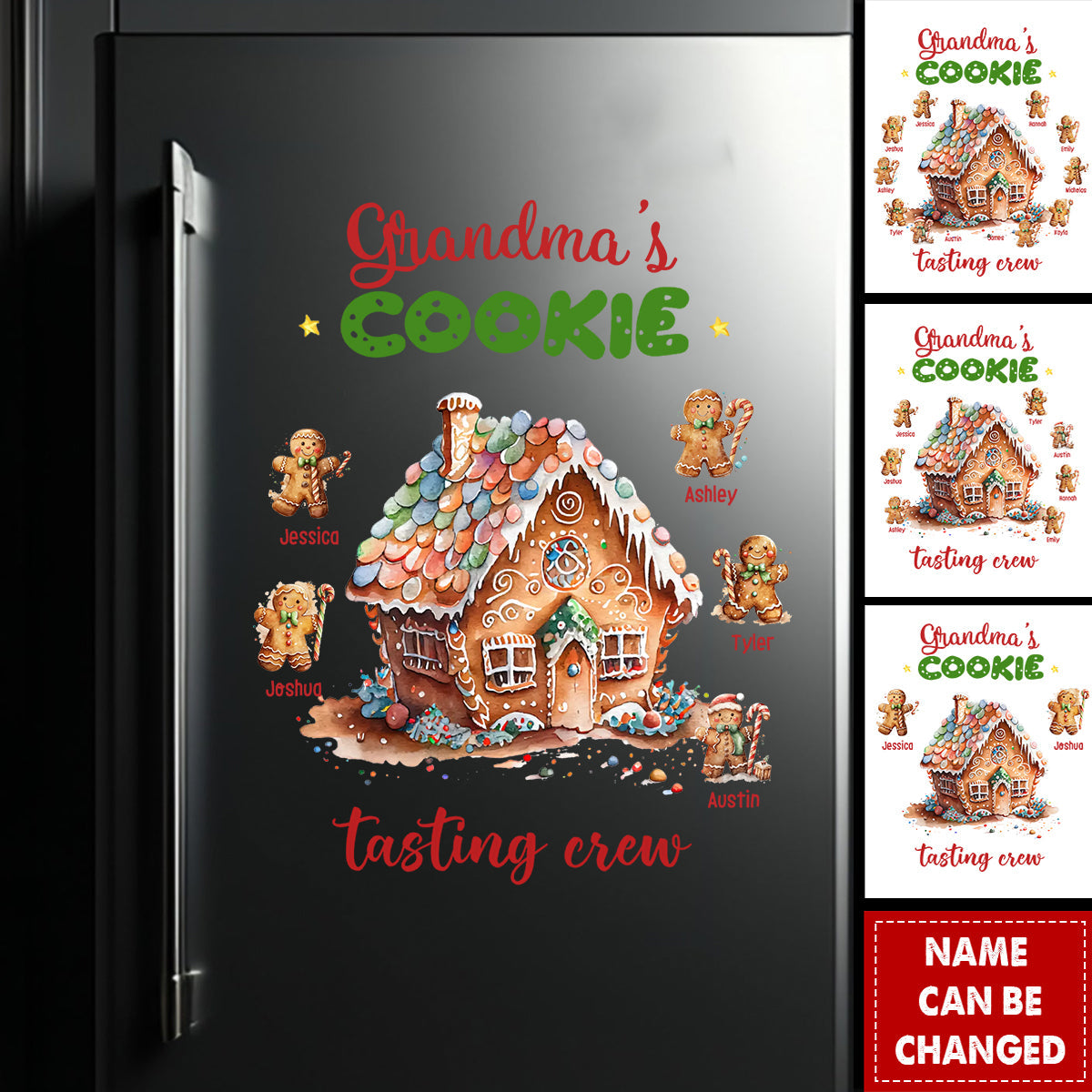 Grandma's Cookies Tasting Crew - Personalized Christmas Decal, Gift For Family Members