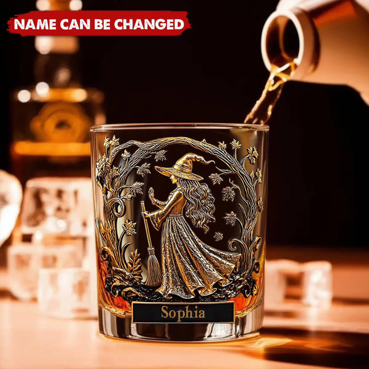 Cool Witches Drink Whiskey - Personalized Witch Whiskey Glass