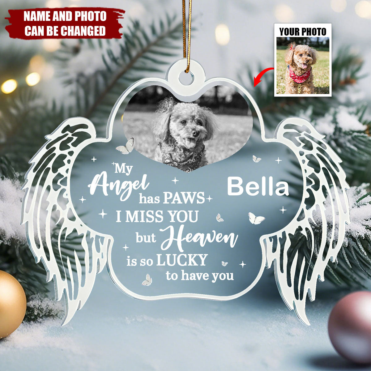 Angel Wings - Personalized Christmas Acrylic Ornament