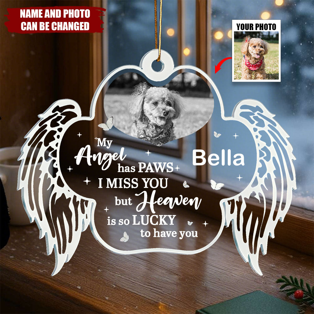 Angel Wings - Personalized Christmas Acrylic Ornament