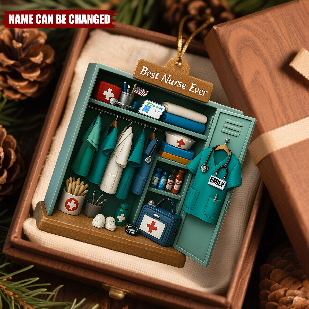Best Nurse Ever With Nurse Uniform And Medical Equipment - Personalized Wooden Ornament