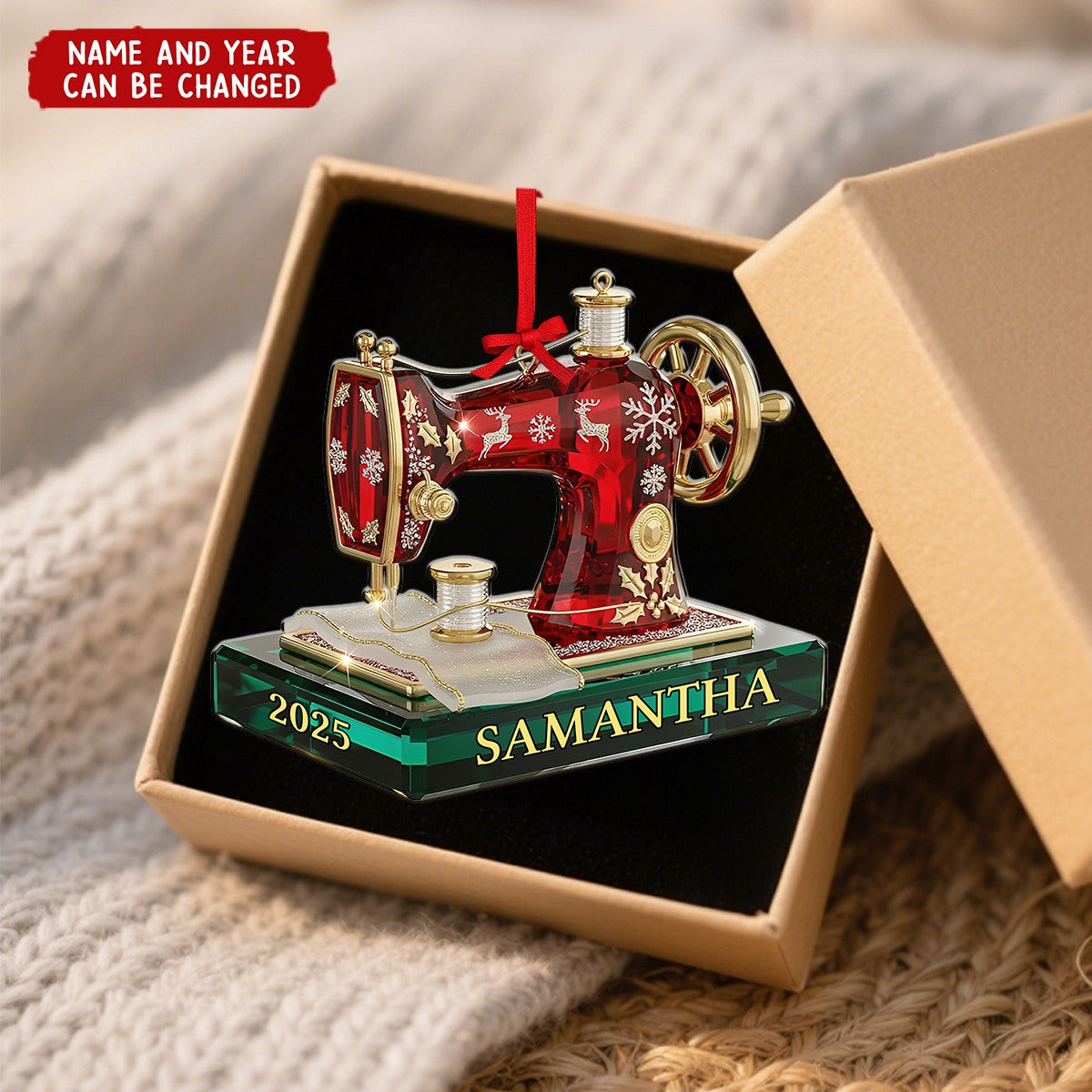 Sewing Machine Ornament - Personalized Christmas Acrylic Ornament