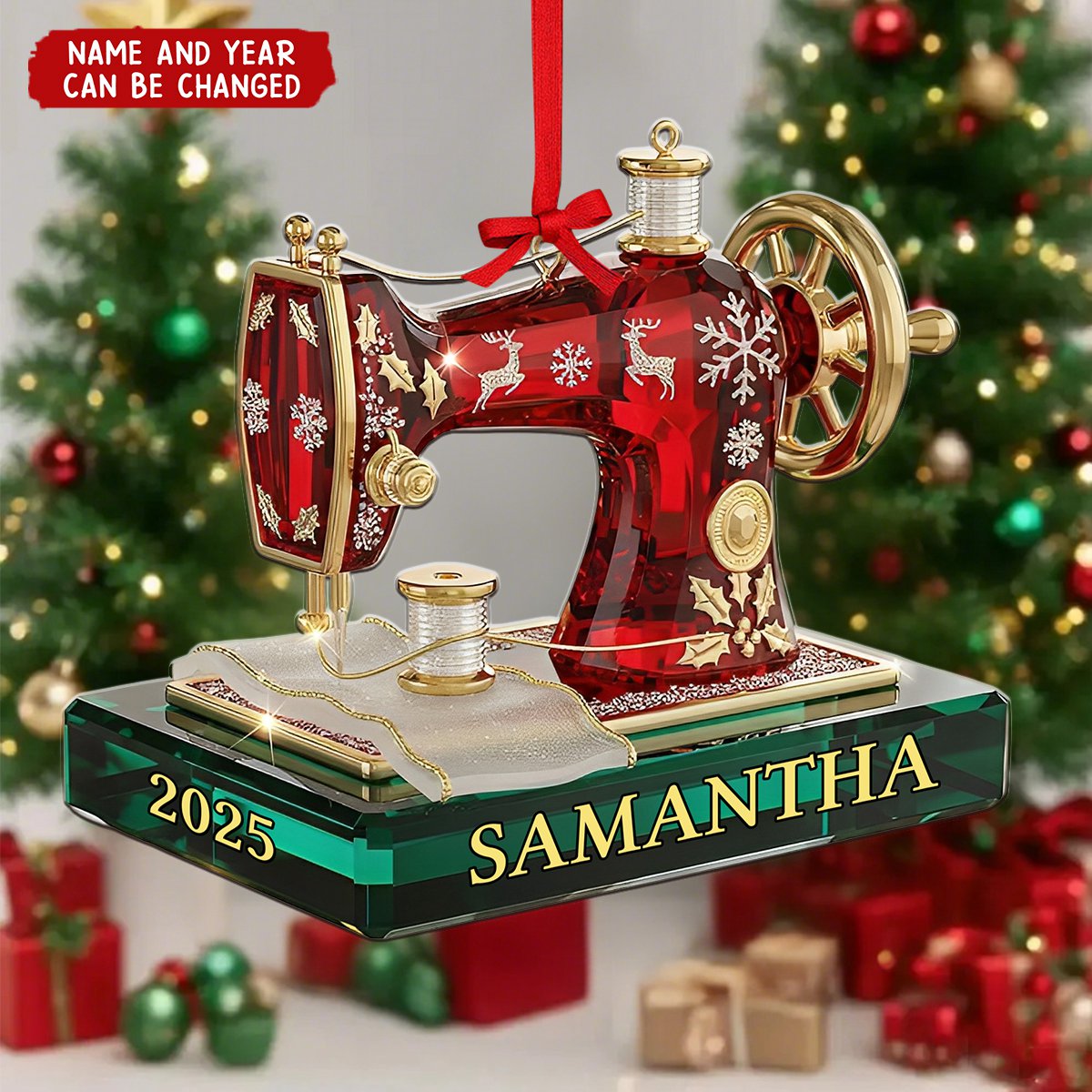 Sewing Machine Ornament - Personalized Christmas Acrylic Ornament