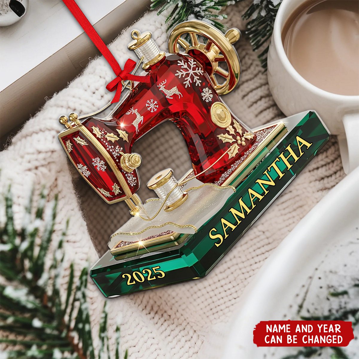 Sewing Machine Ornament - Personalized Christmas Acrylic Ornament