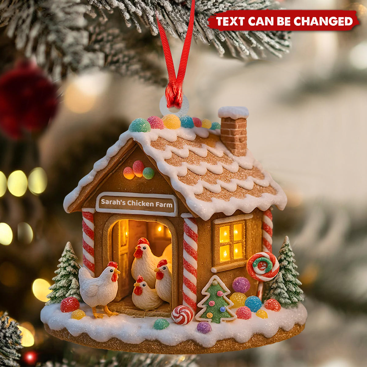 Sweet Little Chicken Paradise - Personalized Wooden Ornament
