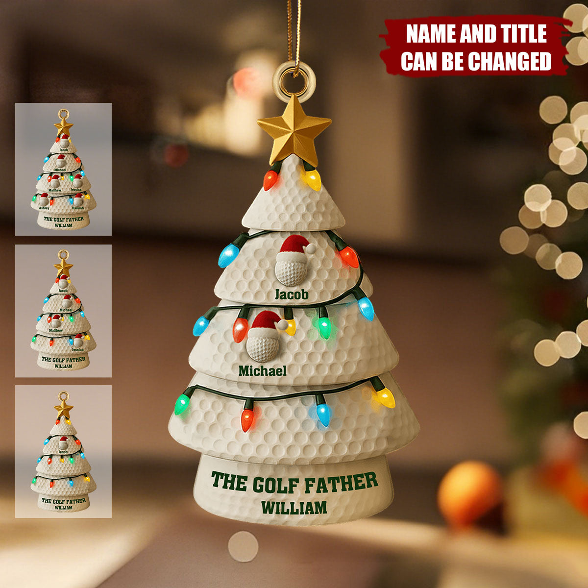 The Golf Father - Personalized Christmas Acrylic Ornament