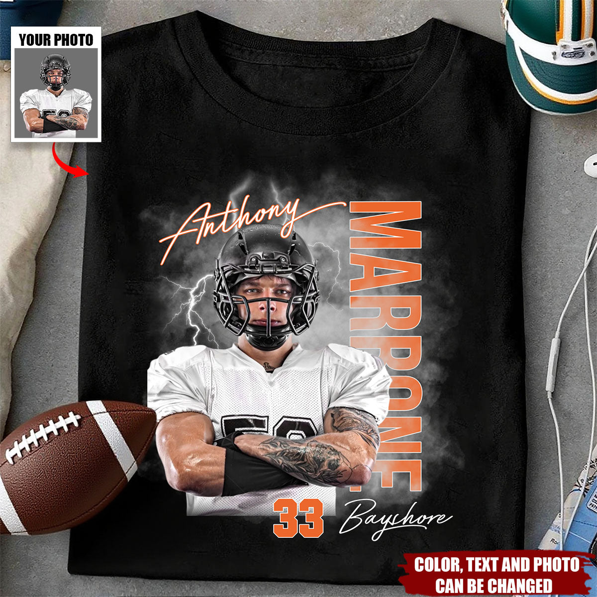 Football Player With Custom Photo - Personalized Shirt, Gift For Football Lovers
