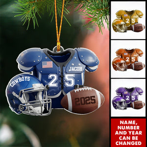 Football Season - Personalized Christmas Acrylic Ornament