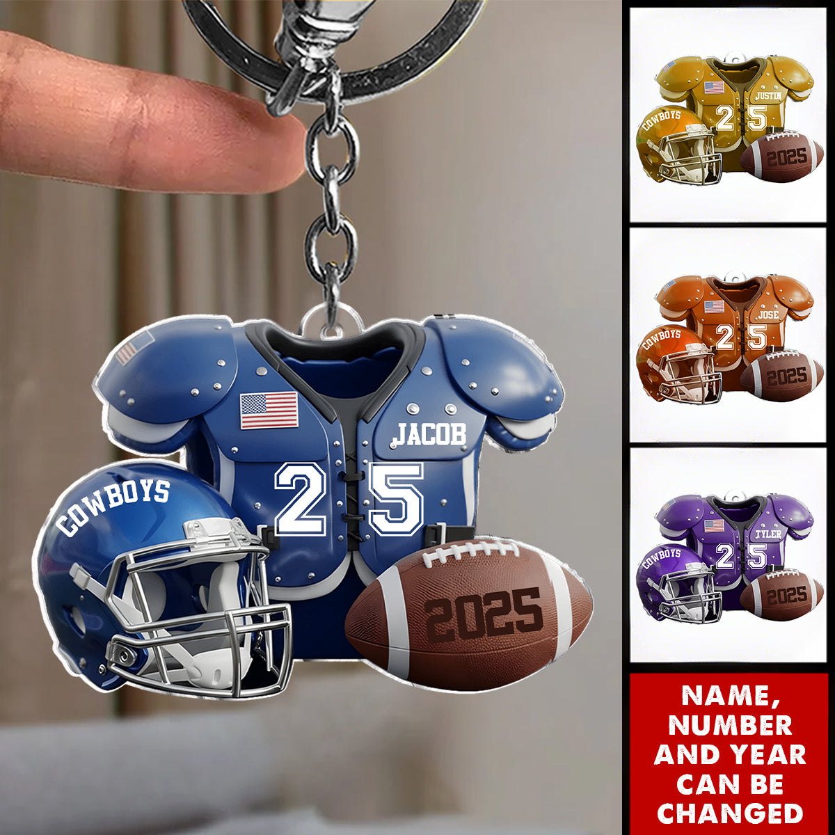 Football Season - Personalized Acrylic Keychain