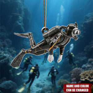 Love Scuba Diving - Personalized Christmas Acrylic Ornament