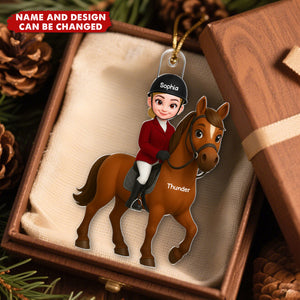 Girl And Her Horse - Personalized Christmas Acrylic Ornament
