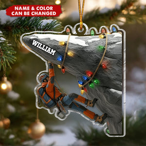 Holiday Climbing - Personalized Christmas Acrylic Ornament