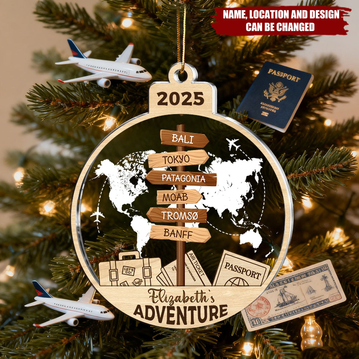 Adventure Ornament - Personalized 2-Layered Mix Ornament