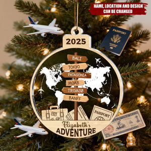 Adventure Ornament - Personalized 2-Layered Mix Ornament