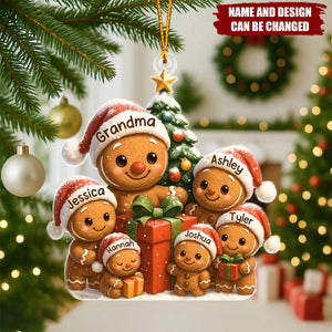 Gingerbread Family - Personalized Christmas Acrylic Ornament