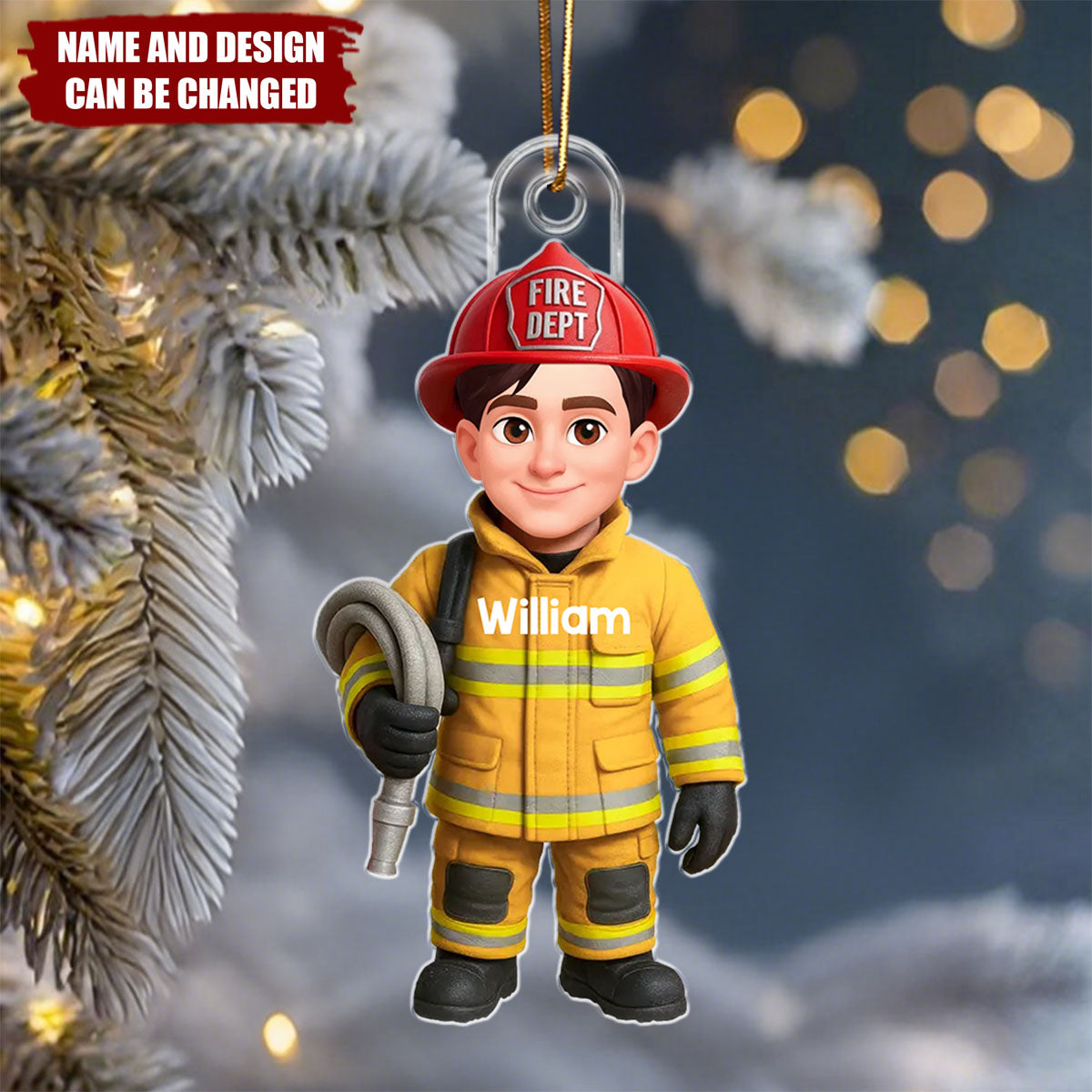 Firefighter - Personalized Christmas Acrylic Ornament