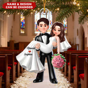 First Christmas Married - Personalized Christmas Acrylic Ornament