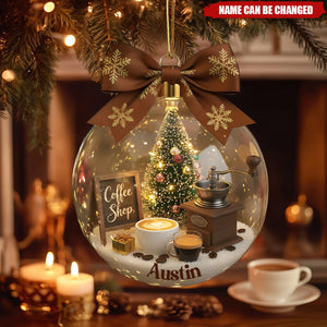 Vintage Coffee Ornament - Personalized Christmas Acrylic Ornament