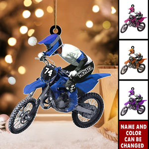 Dirt Bike - Personalized Christmas Acrylic Ornament, Gift for Racing Lover, Rider Gift