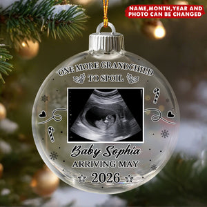 One More Grandchild To Spoil - Personalized Christmas Acrylic Ornament, Gift For Grandparents