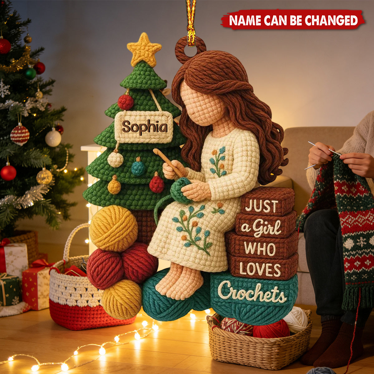 Crochet Girl - Personalized Christmas Acrylic Ornament