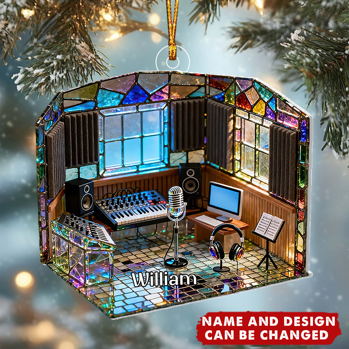 Recording Studio - Personalized Christmas Acrylic Ornament