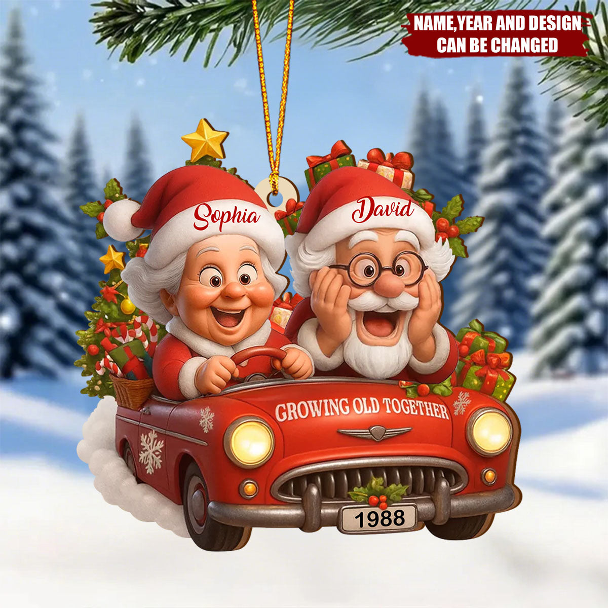 When We’re Old - Personalized Wooden Ornament, Funny Romantic Gift for Him & Her