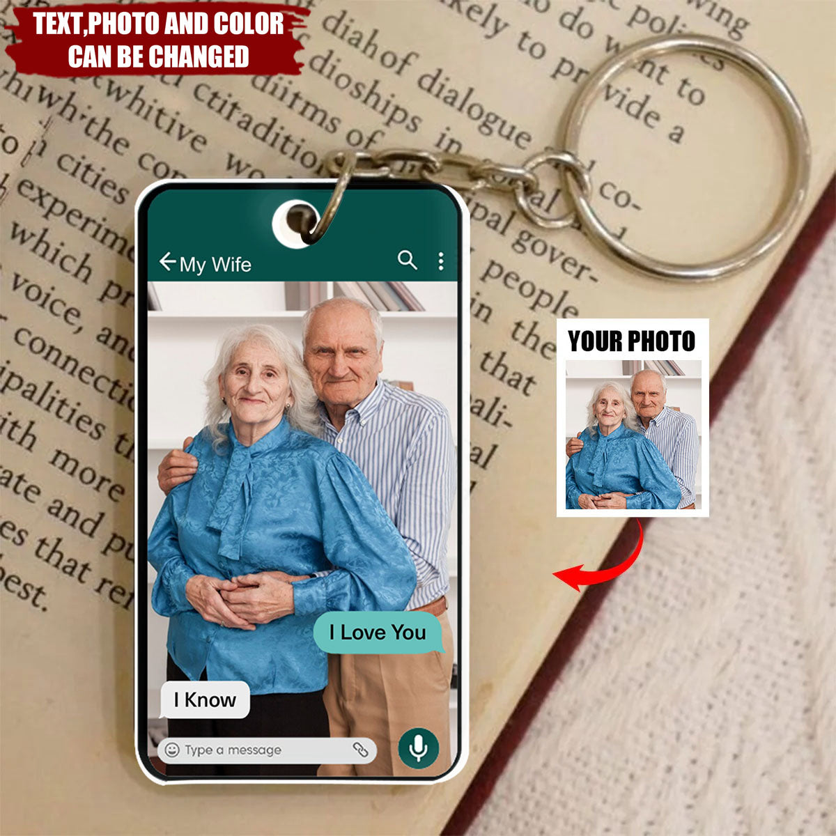 Custom Photo Memorial Message From Loved One - Personalized Acrylic Keychain