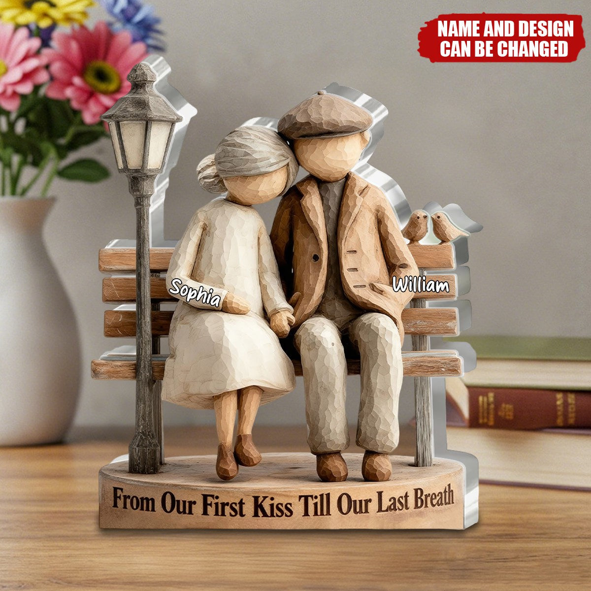 Growing Old Together - Personalized Custom Shaped Squared Acrylic Plaque