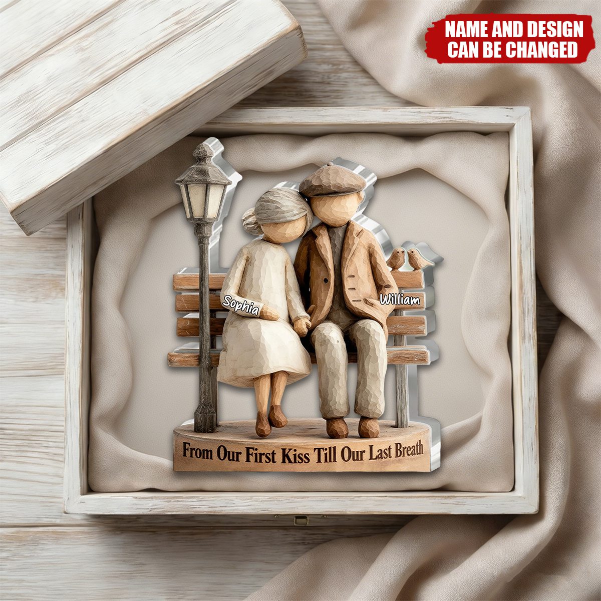 Growing Old Together - Personalized Custom Shaped Squared Acrylic Plaque