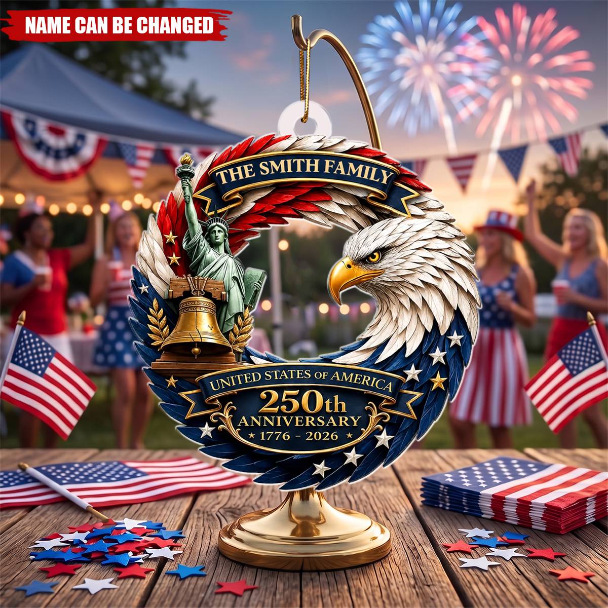 Bald Eagle - Personalized Acrylic Custom Shape Ornament