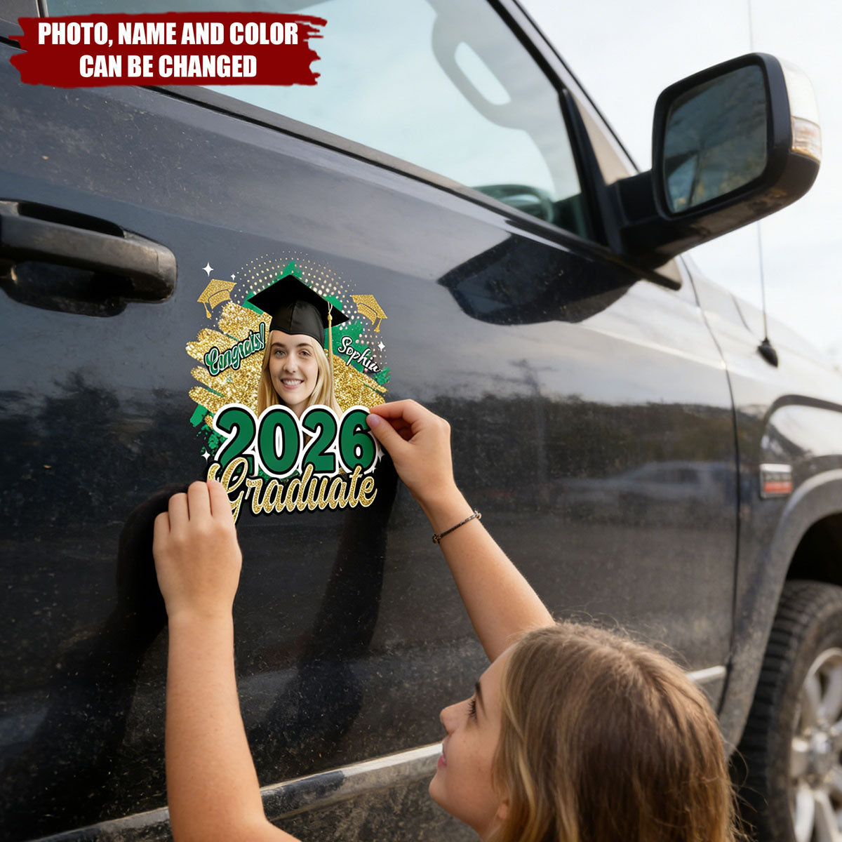 Personalized Graduation Car Window Decal - Class of 2026 Custom Photo Sticker