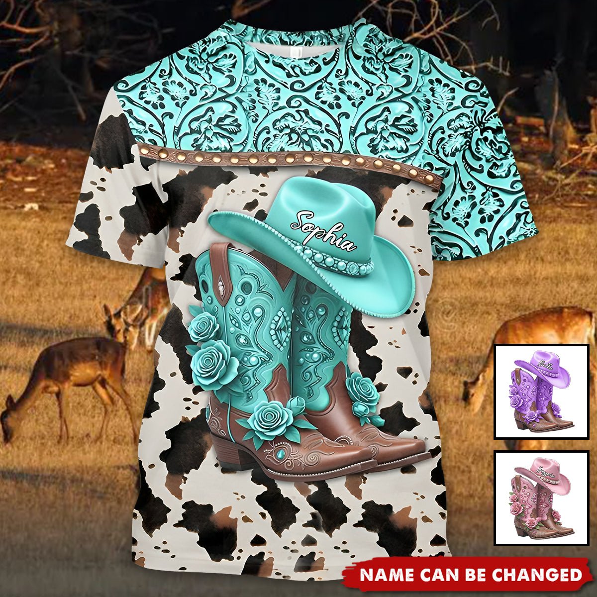 Western Cowgirl Boots - Personalized Cowgirl All Over Shirt