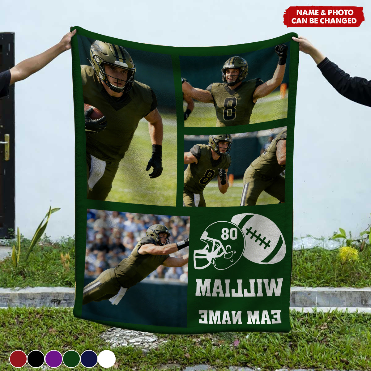 In This House, We Cheer Loud - Personalized Blanket, Football Player Gift, Custom Game Day Photo Sports Blanket