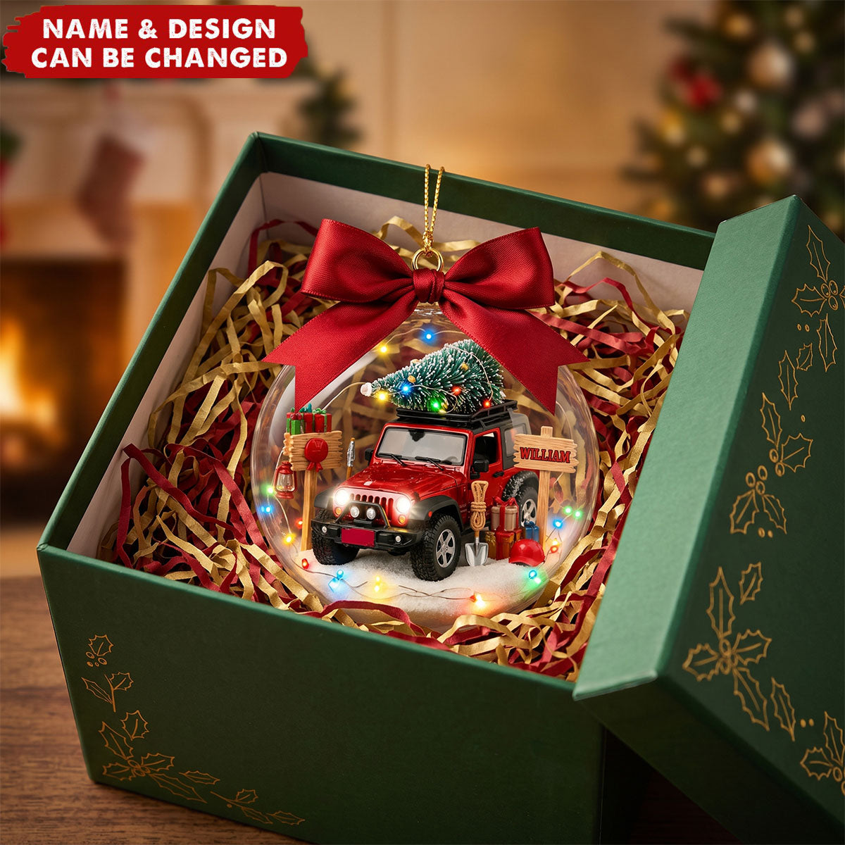 Personalized Off Road Christmas Ornament, Adventure Car Christmas Gift