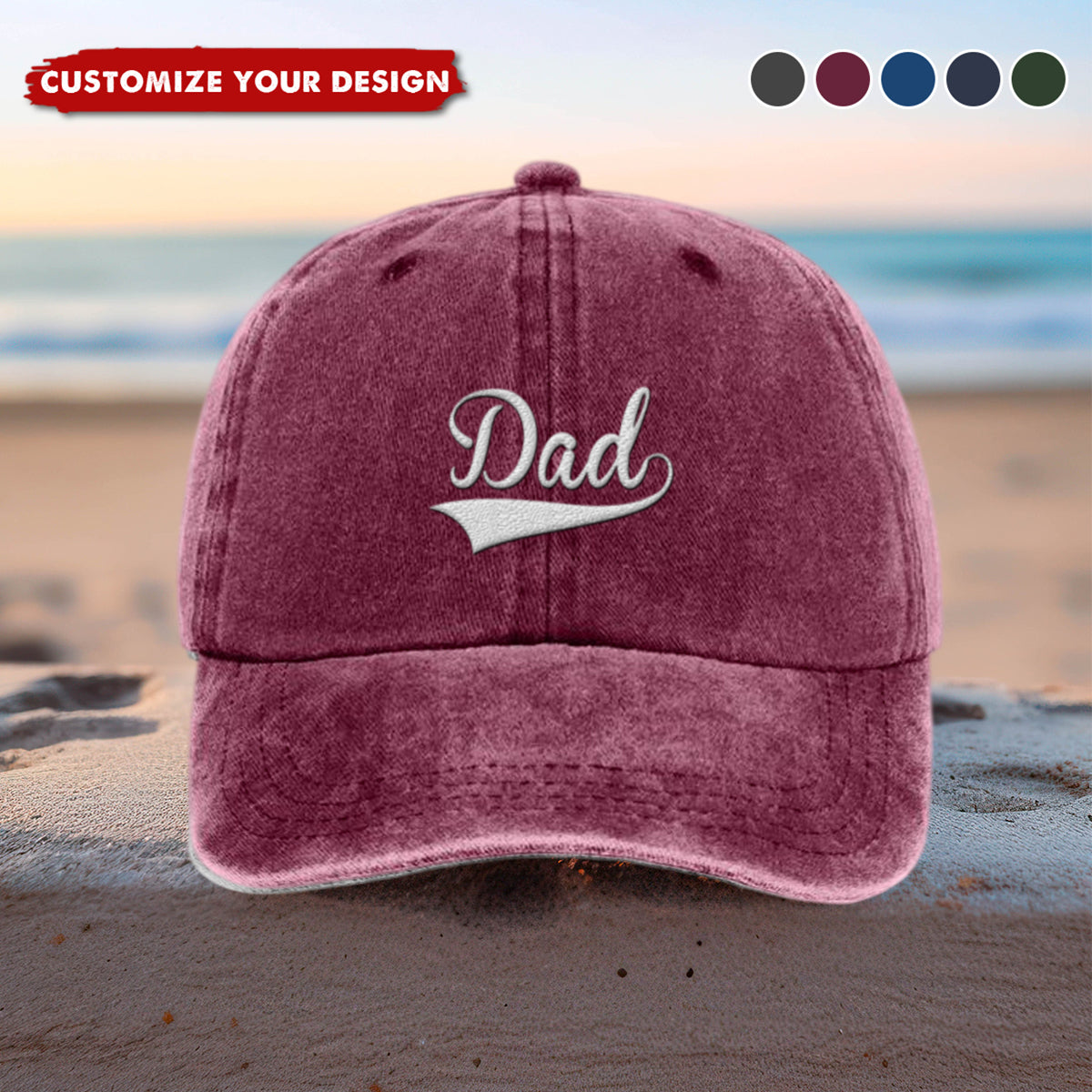 Custom Dad With Kids Names - Personalized Cap