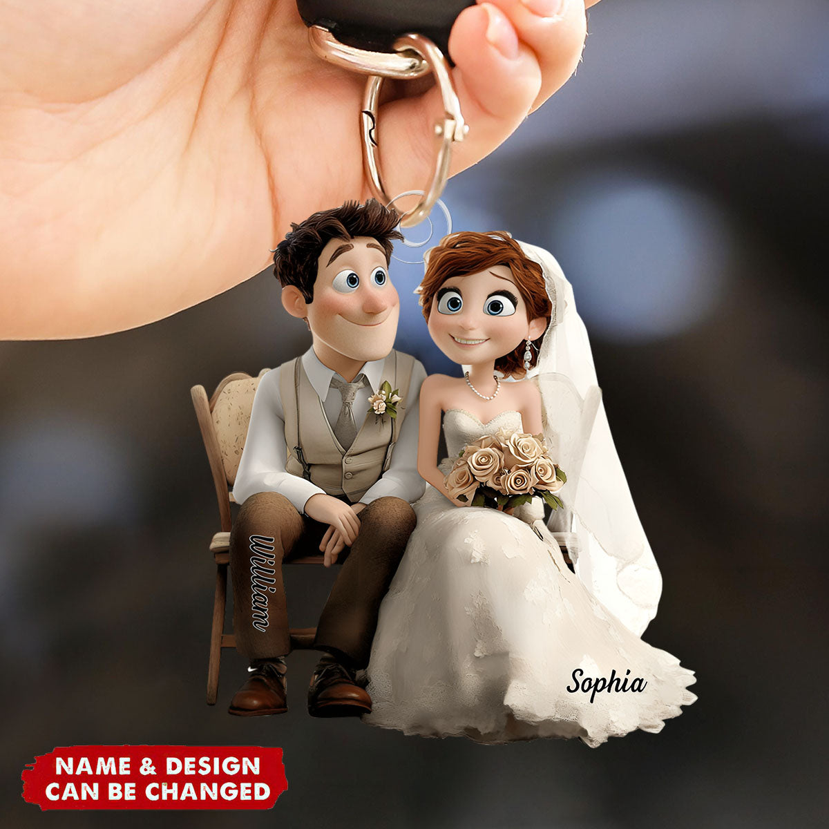 Happily Ever After - Personalized Couple Keychain