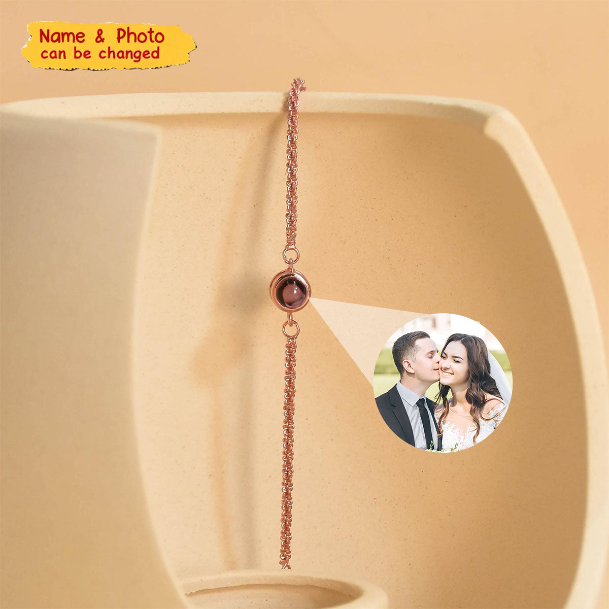 Custom Photo Projection Bracelet - Personalized Photo Memorial Bracelet