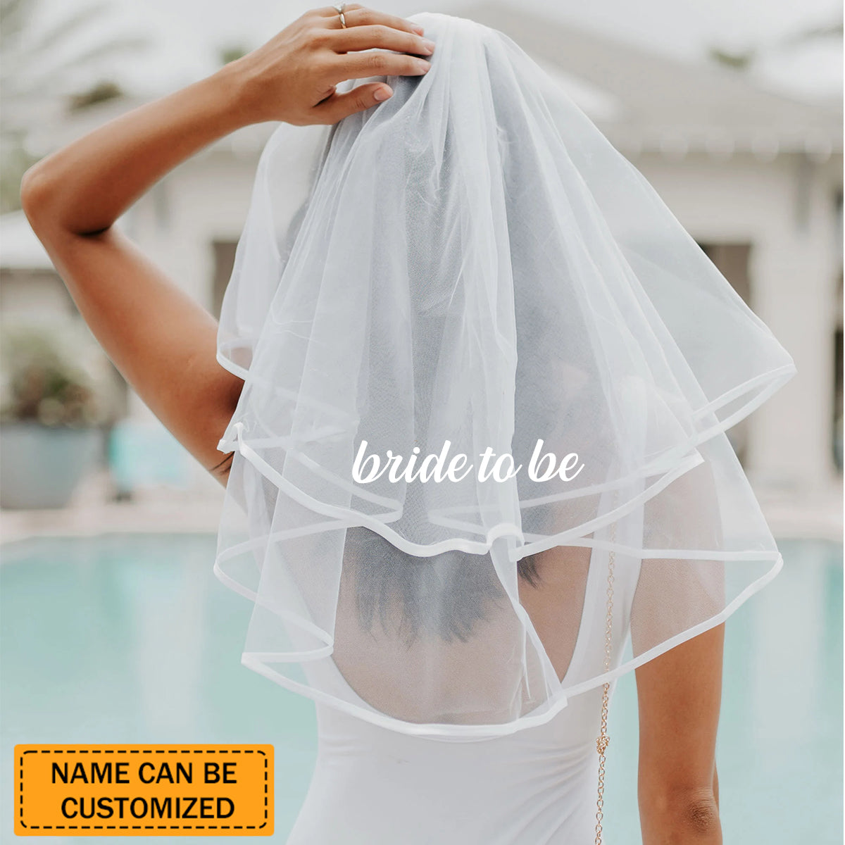 Personalized Bride To Be Embroidered Veil - Bridal Veil