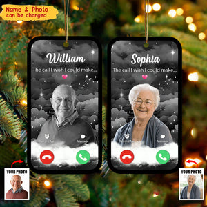 The Call I Wish I Could Take Memorial Sympathy Photo Personalized Ornament