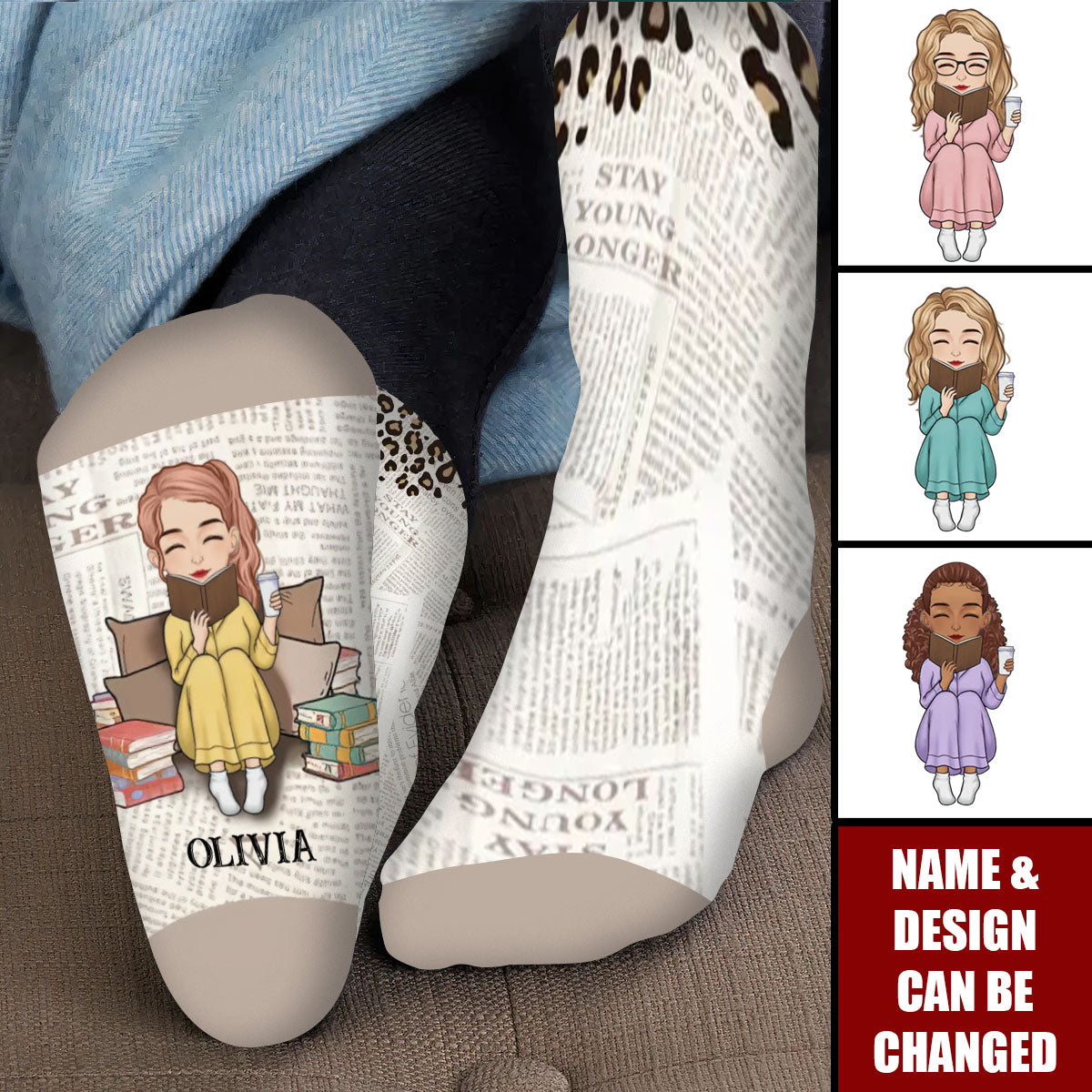 Custom Crew Socks - Personalized Bookish Gifts For Book Lovers