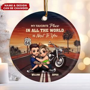 Bikers Couple Riding Partners For Life - Personalized Ceramic Ornament