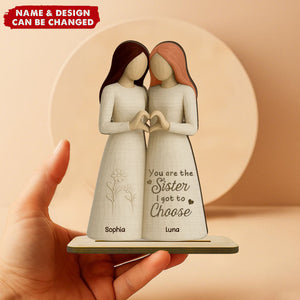 Besties Heart Hands Personalized Standing Wooden Plaque