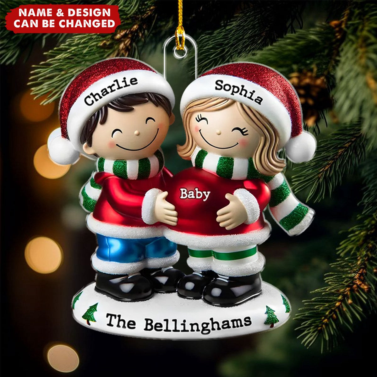 We're Expecting Parents - Personalized Pregnancy Ornament